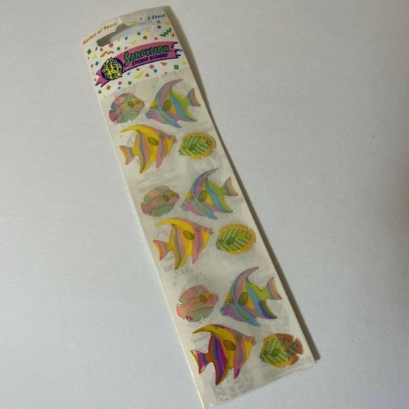 Vintage Sandylion Mother Of Pearl Fish Stickers - Picture 1 of 5